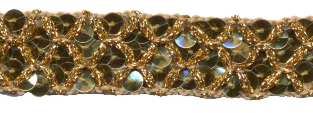 SF802-G - SEQUIN & THREAD TRIM 2cm - GOLD