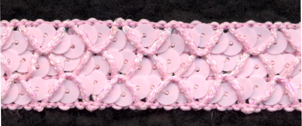 SF802-P - SEQUIN & THREAD TRIM 2cm - PINK