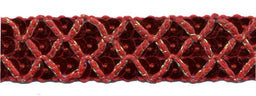 SF802-R - SEQUIN & THREAD TRIM 2cm - RED