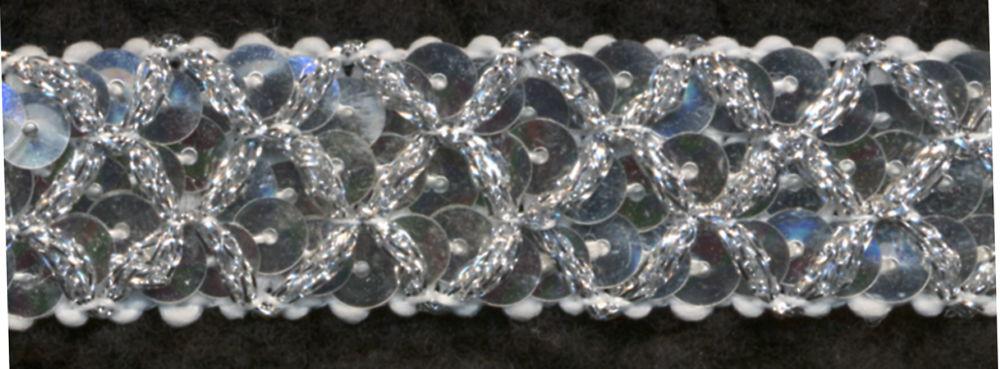 SF802-S - SEQUIN & THREAD TRIM 2cm - SILVER