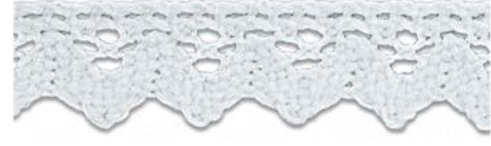SL05-15-WHT - SUPER RIBBON COTTON LACE 15mm WHITE