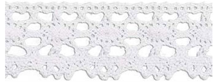 SL169-23-WHITE - SUPER RIBBON COTTON LACE 23mm WHITE