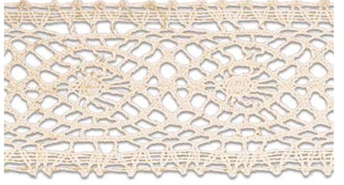 SL204-34-NATURAL - SUPER RIBBON COTTON LACE 34mm NATURAL