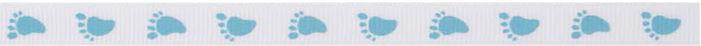 SR1201-10-B03 - SUPER RIBBON FOOTPRINTS 10mm BLUE/GREY