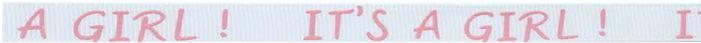 SR1202-10-B05 - SUPER RIBBON IT'S A GIRL 10mm BLUE/PINK