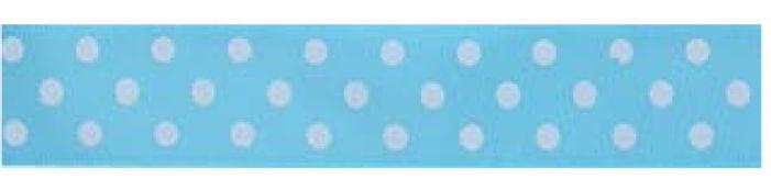 SR1203-38-03 - SUPER RIBBONPOLKA DOT 38mm 03 BABY BLUE WHITE DOT