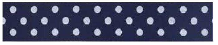 SR1203-38-09 - SUPER RIBBON POLKA DOT 38mm 09 NAVY BLUE WHITE DOT
