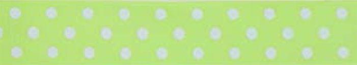 SR1204-10-02 - SUPER RIBBON POLKA DOT 10mm 02 GREEN WHITE DOT