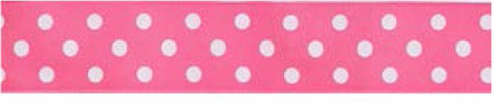SR1204-10-08 - SUPER RIBBON POLKA DOT 10mm 08  PINK WHITE DOT
