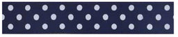 SR1204-10-09 - SUPER RIBBON POLKA DOT 10mm 09 NAVY BLUE WHITE DOT