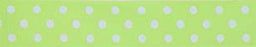 SR1204-25-02 - SUPER RIBBON POLKA DOT 25mm 02 GREEN WHITE DOT