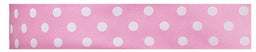 SR1204-25-06 - SUPER RIBBON POLKA DOT 25mm 06 PINK WHITE DOT