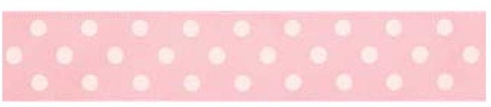 SR1204-25-12 - SUPER RIBBON POLKA DOT 25mm 12 PINK WHITE DOT