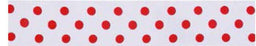 SR1204-25-16 - SUPER RIBBON POLKA DOT 25mm 16 WHITE RED DOT