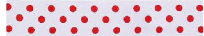 SR1204-25-16 - SUPER RIBBON POLKA DOT 25mm 16 WHITE RED DOT