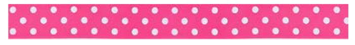 SR1204-7-175-029 - SUPER RIBBON MICRO DOTS 7mm 175 SHOCKING PINK WHITE DOTS