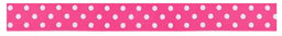 SR1204-7-175-029 - SUPER RIBBON MICRO DOTS 7mm 175 SHOCKING PINK WHITE DOTS