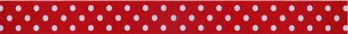 SR1204-7-250-029 - SUPER RIBBON MICRO DOTS 7mm 250 RED WHITE DOTS