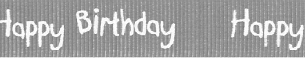 SR1220-16-012 - SUPER RIBBON HAPPY BIRTHDAY 16mm 012 SILVER