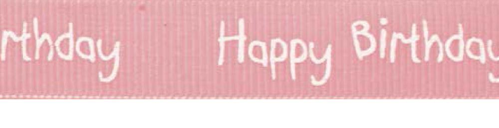 SR1220-16-117 - SUPER RIBBON HAPPY BIRTHDAY 16mm 117 PINK