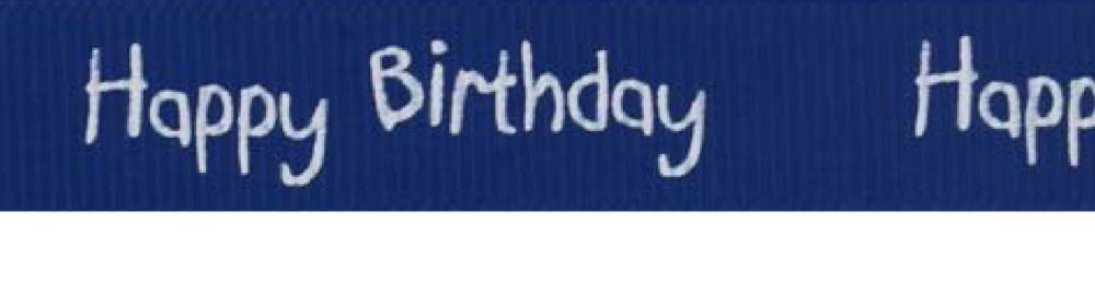 SR1220-16-352 - SUPER RIBBON HAPPY BIRTHDAY 16mm 352 BLUE