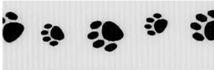 SR1224-16-06 - SUPER RIBBON PAW PRINTS 16mm 06 BLACK
