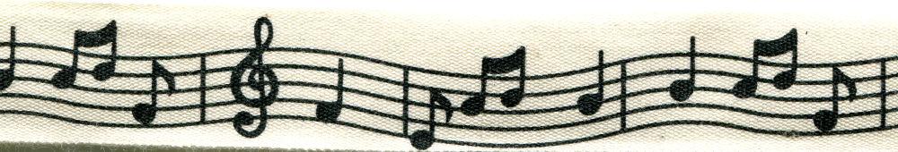 SR1407-20-NAT - SUPER RIBBON MUSIC NOTES 20mm NATURAL