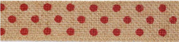SR1508-38-DWE - SUPER RIBBON WIRED EDGE 38mm NATURAL WITH RED DOT PRINT