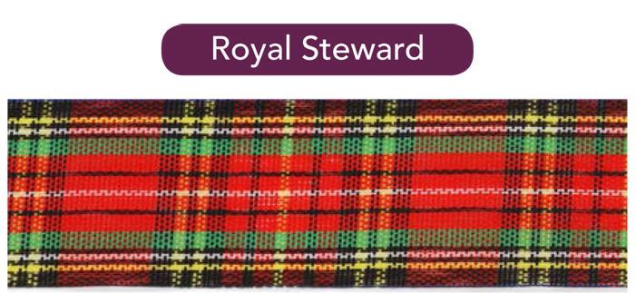 SR1510-25-RS - SUPER RIBBON TARTAN 25mm ROYAL STEWARD