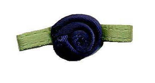 SR370 - SMALL ROSES 370 NAVY (Green Leaf)