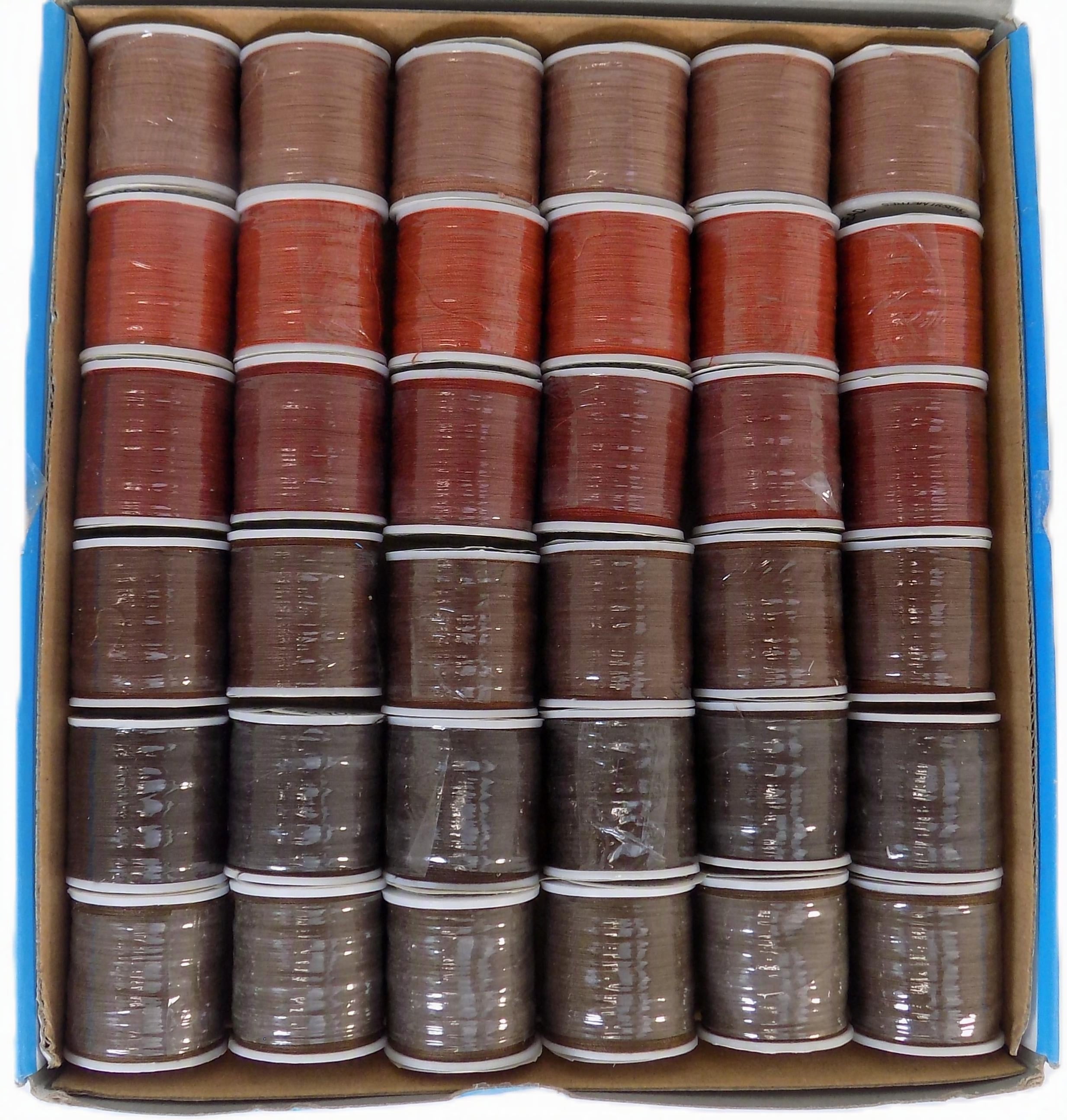 SS266  COFFEE POLYESTER SEWING THREAD 100 YDS 36 WINDOW BOX