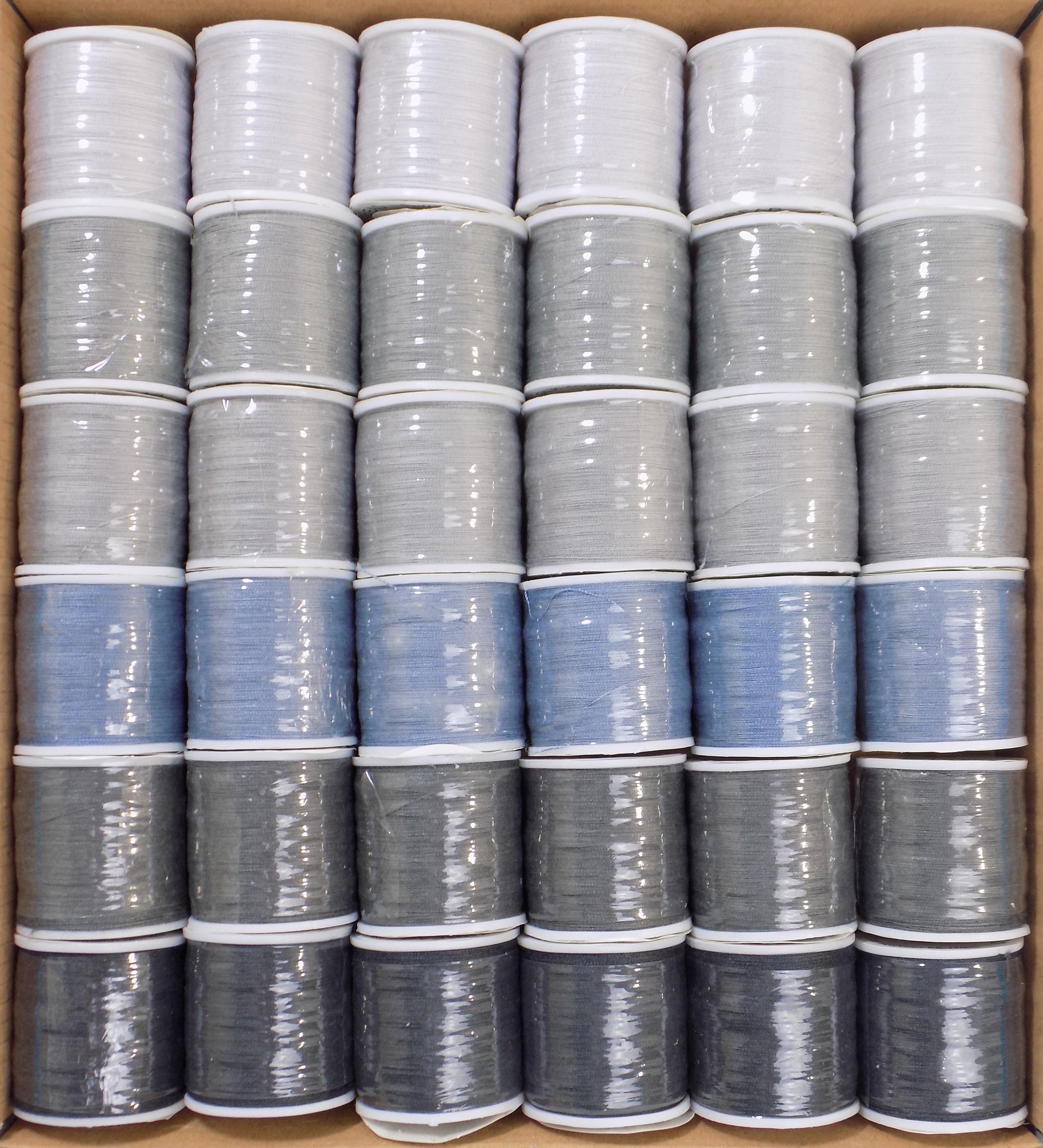 SS433  GREYS POLYESTER SEWING THREAD 100 YDS 36 WINDOW BOX