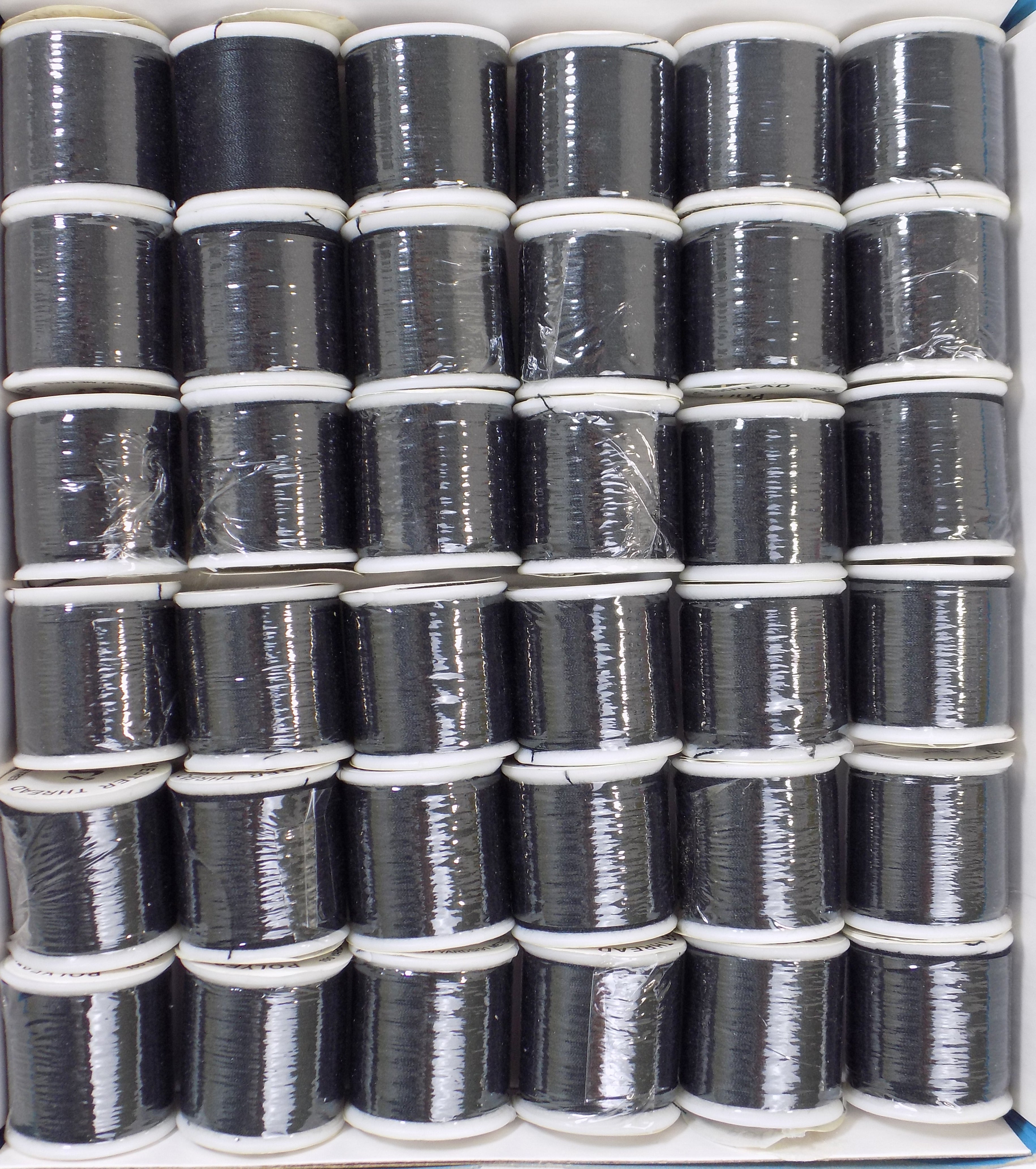 SS50-BLK   BLACK POLYESTER SEWING THREAD 100 YDS 36 WINDOW BOX