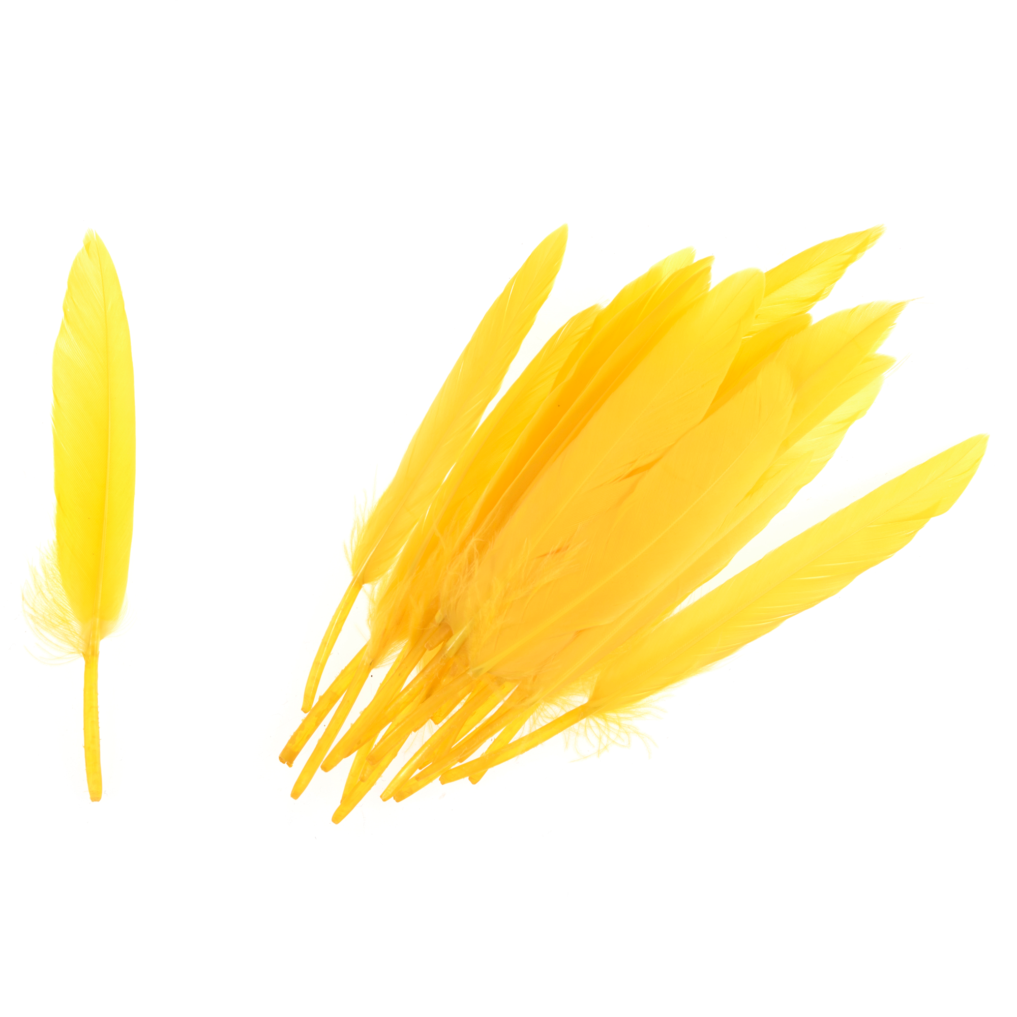 TD0028 - DUCK FEATHERS APPROX 10CM YELLOW
