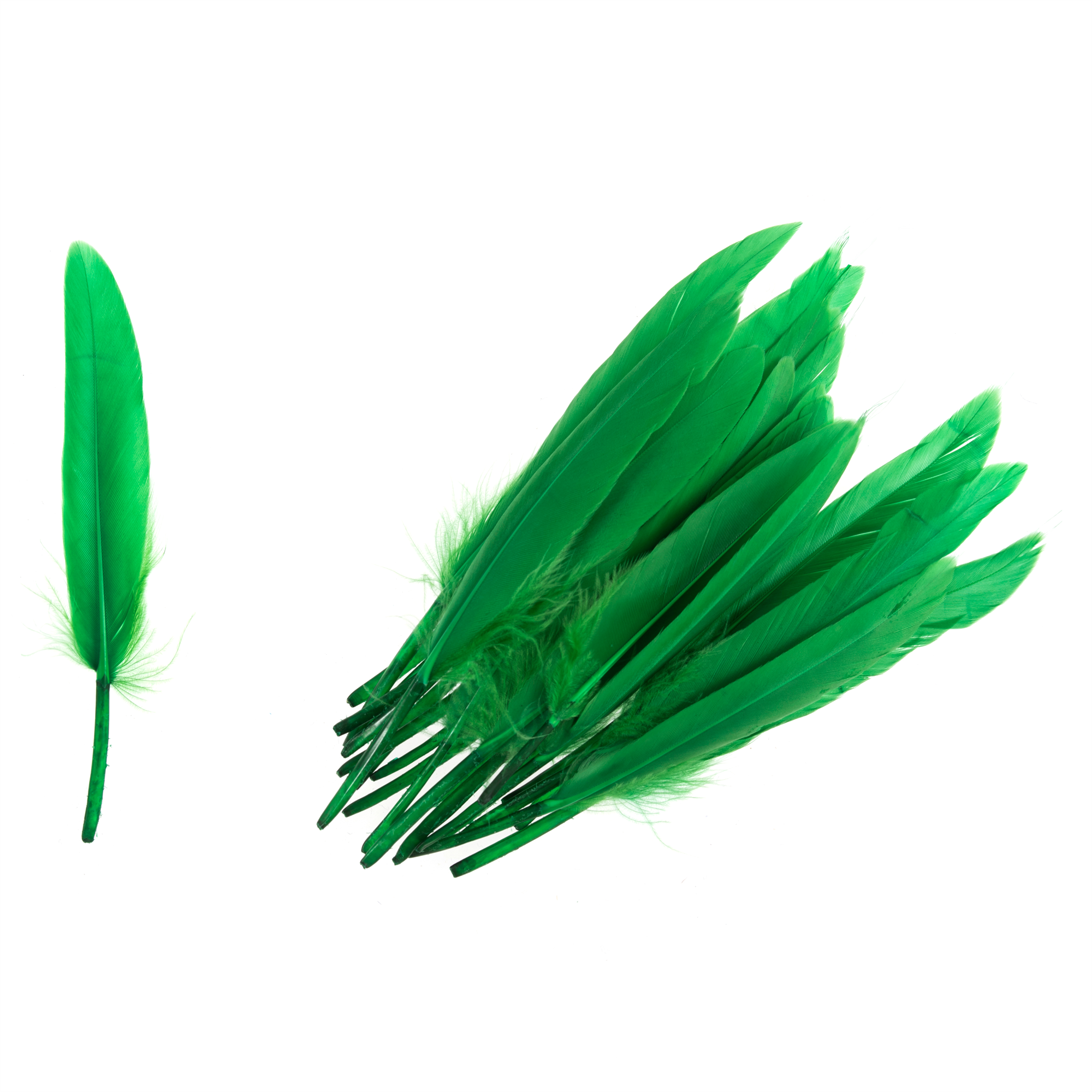 TD0032 - DUCK FEATHERS APPROX 10CM GREEN