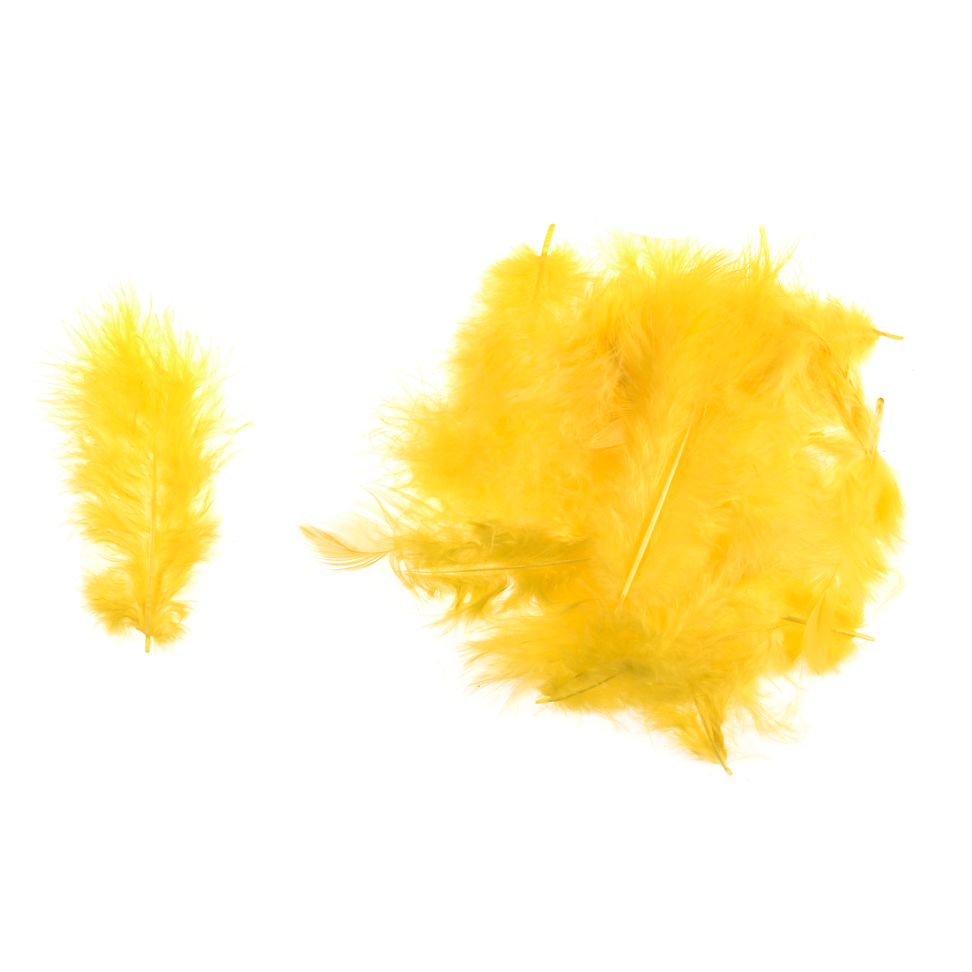 TD0053 - HEN FEATHERS ASSTD SIZE X 5GM YELLOW
