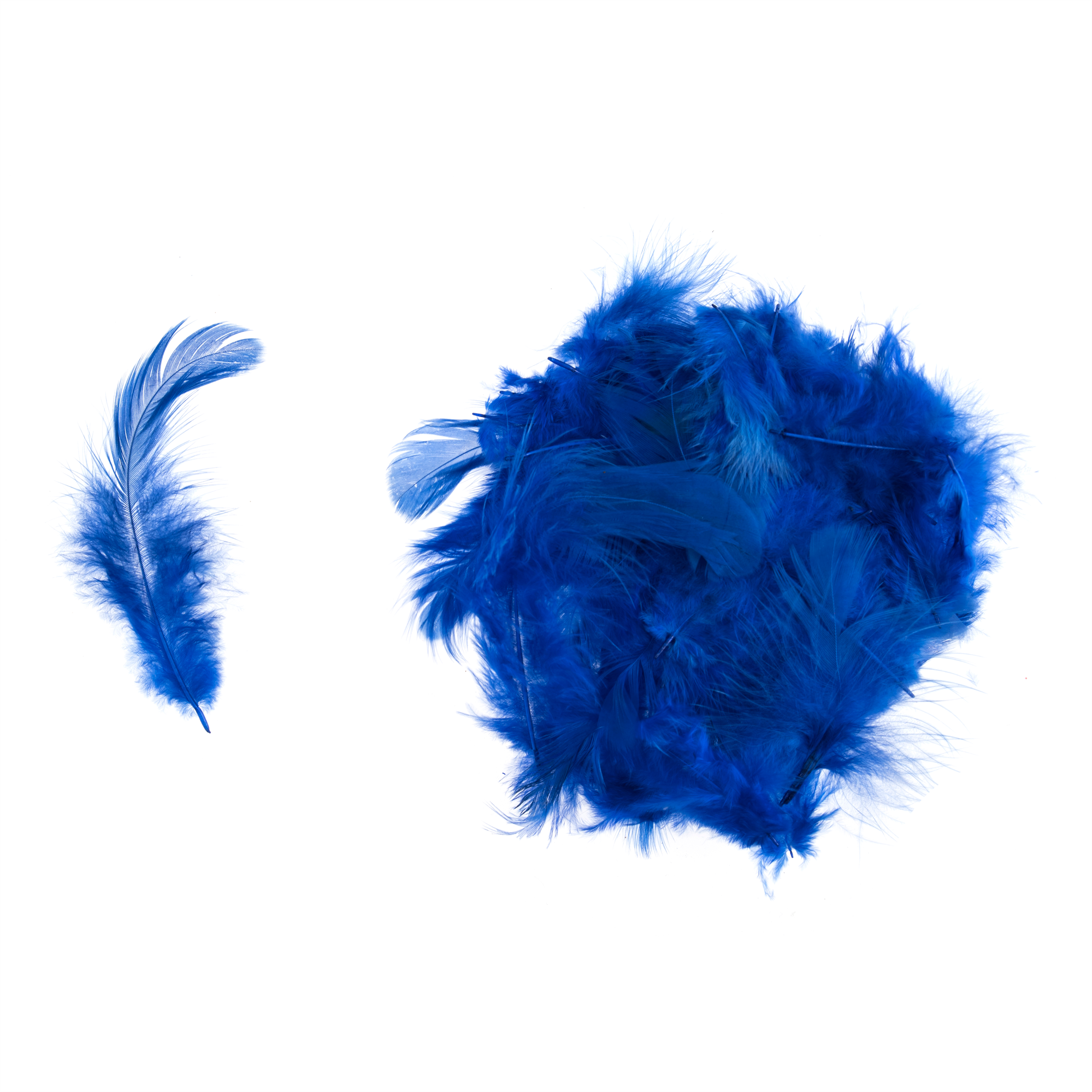 TD0055 - HEN FEATHERS ASSTD SIZE X 5GM ROYAL