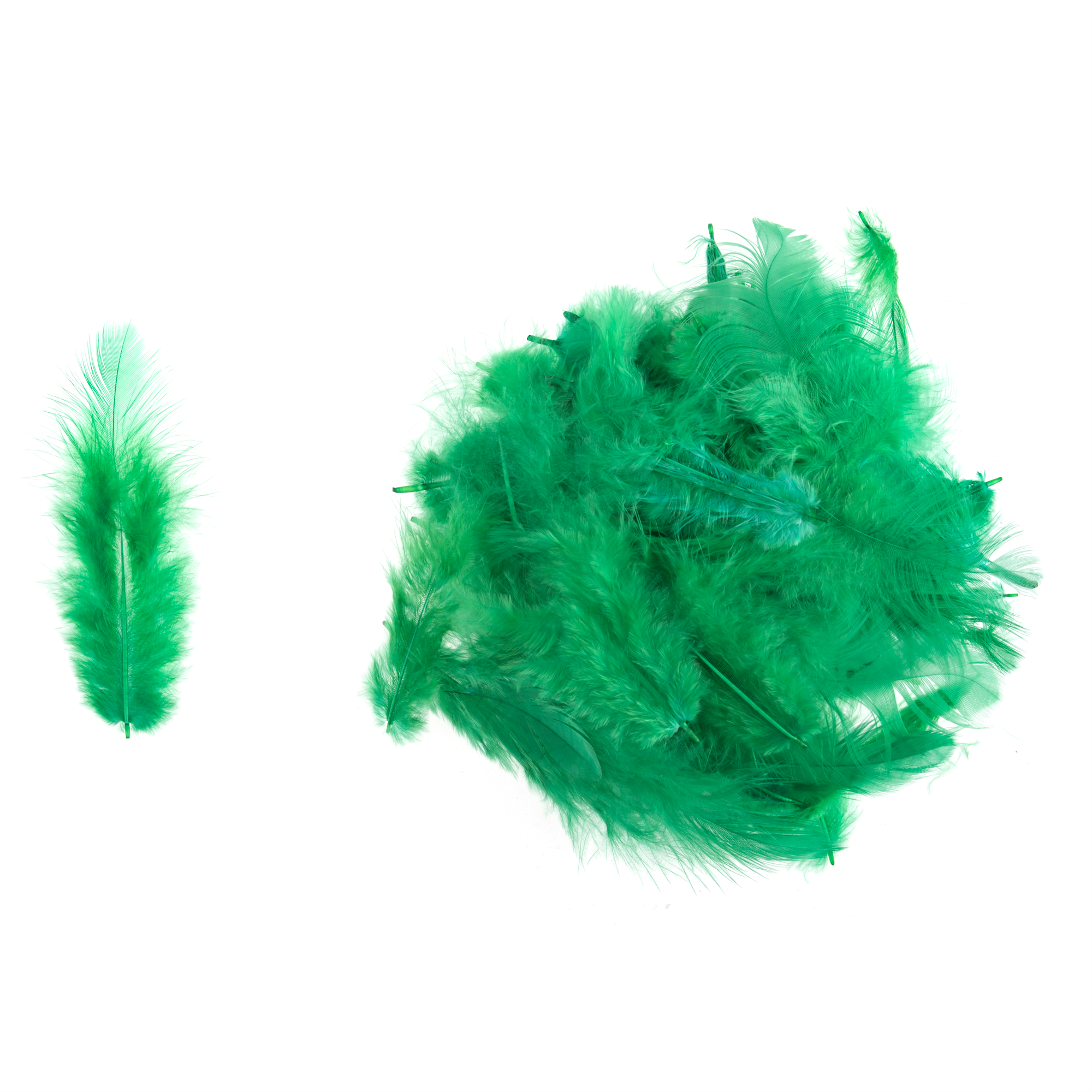TD0057 - HEN FEATHERS ASSTD SIZE X 5GM GREEN