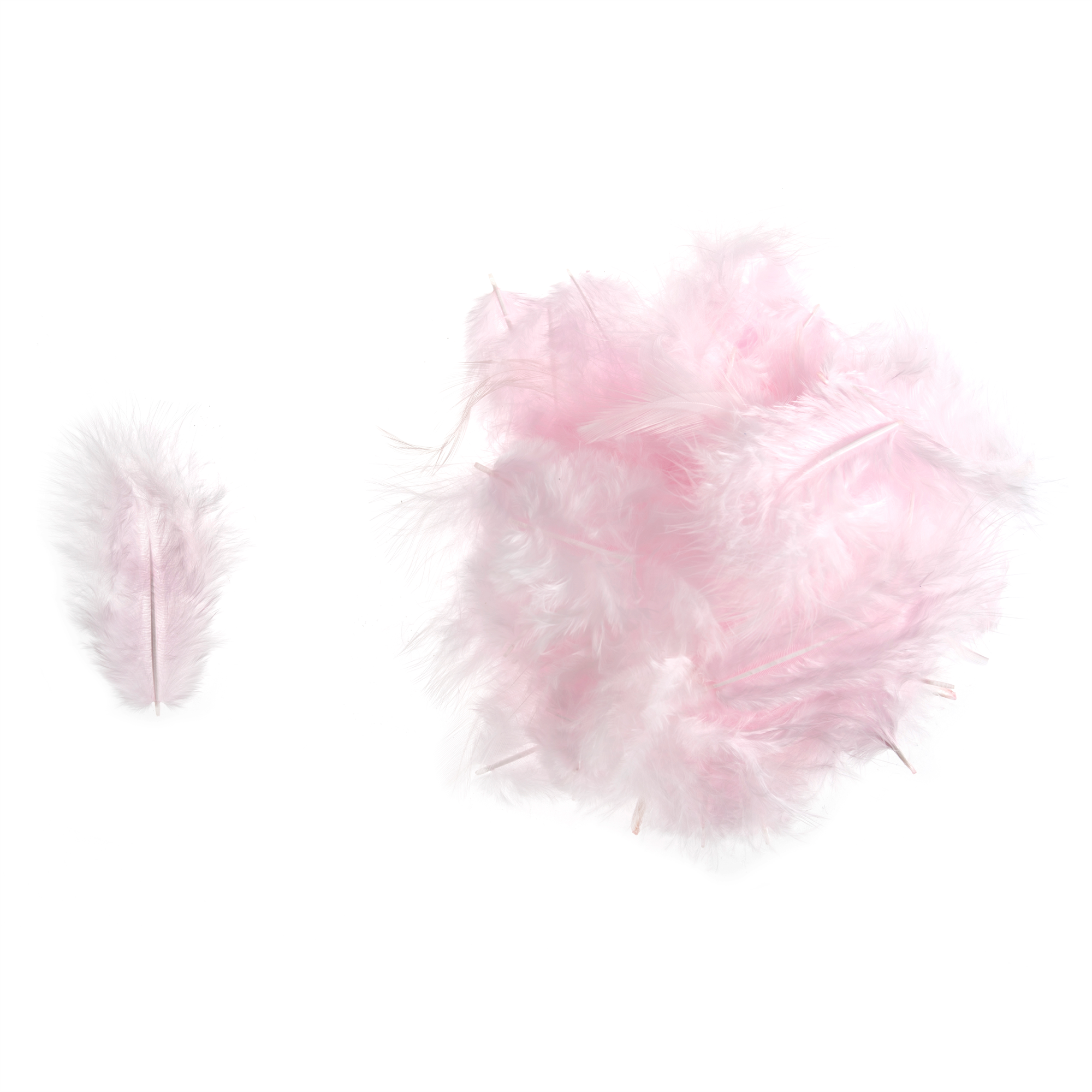 TD0061 - HEN FEATHERS ASSTD SIZE X 5GM PALE PINK