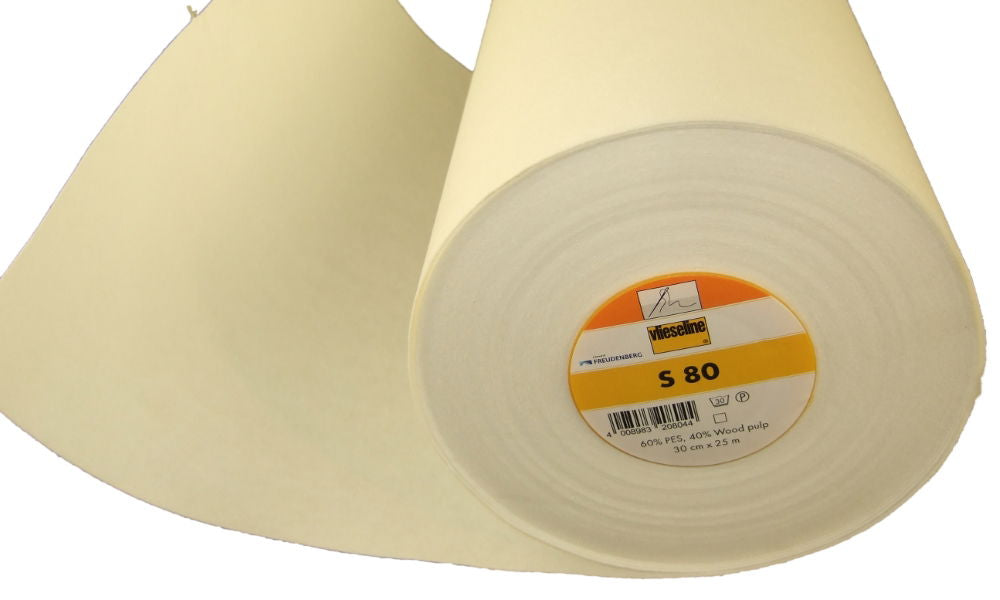 V239 - S80 INTERLINING WAIST/PELMET 30cm HVY WHITE