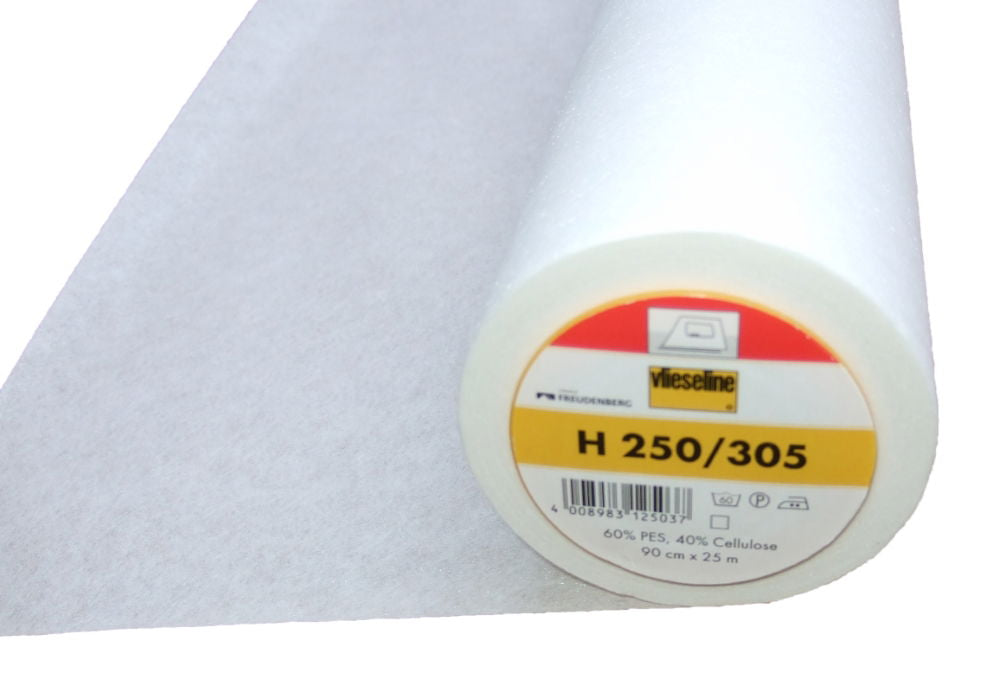 V305 - H250 INTERLINING STNDRD IRON 90cm FIRM WHITE