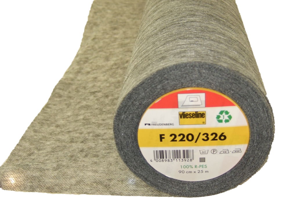 V326 - **F220 INTERLINING STNDRD IRON 90cm MED GRAPHITE