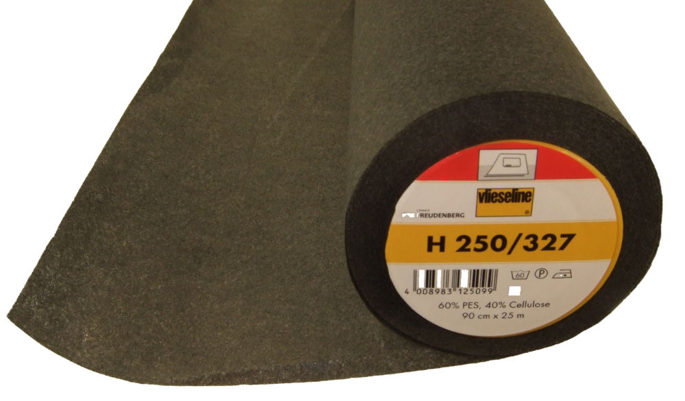 V327 - H250 INTERLINING IRON ON FIRM CHARCOAL 90cm X 25m