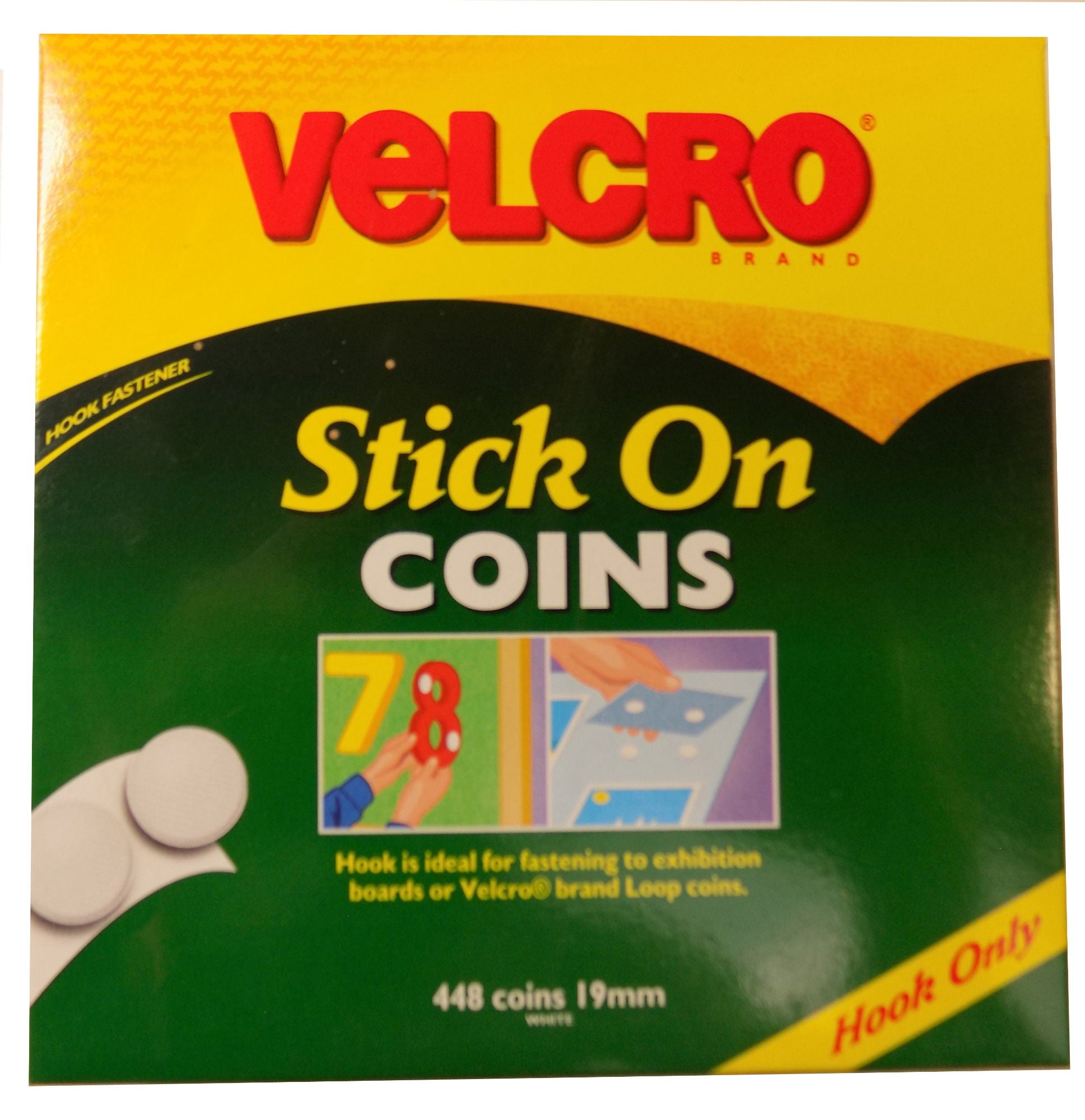 V60234  **VELCRO HOOK COINS 19mm X 448 CNT WHITE