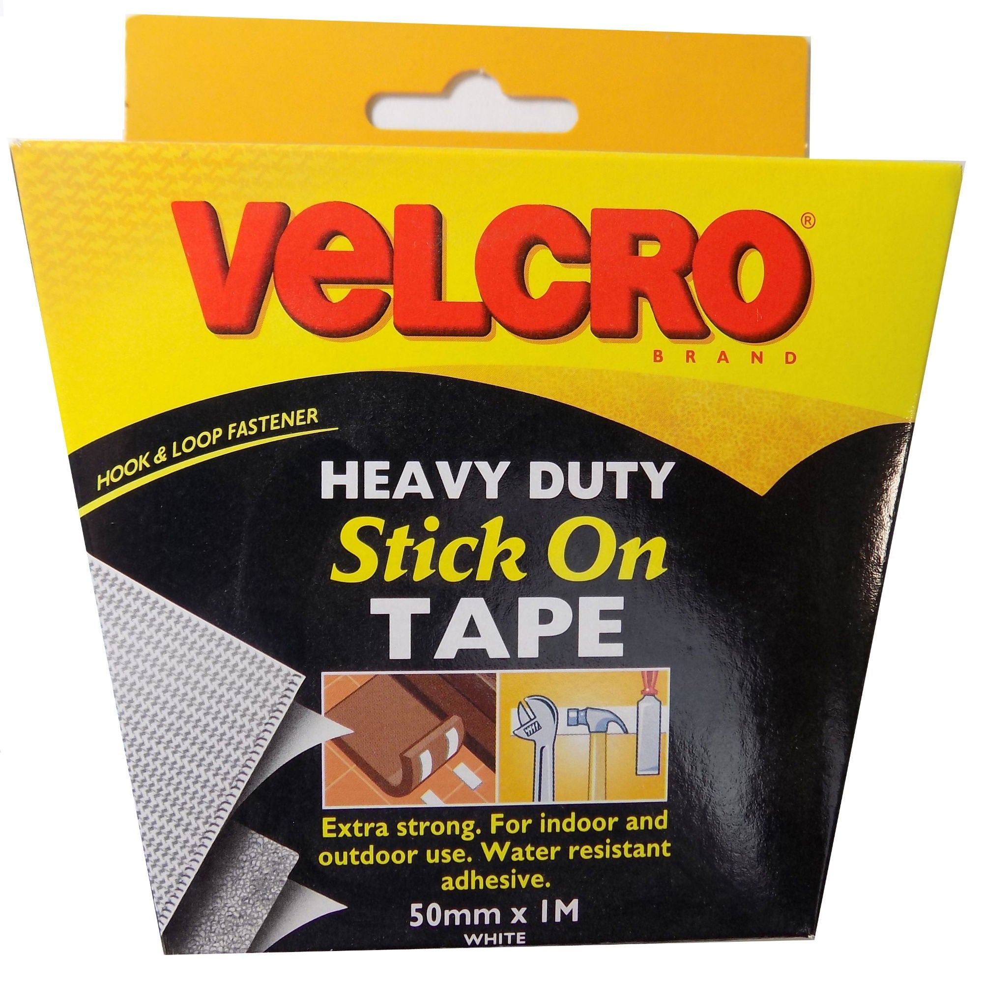 V60242  **VELCRO STICK ON HEAVY DUTY 50mm X 1m WHITE