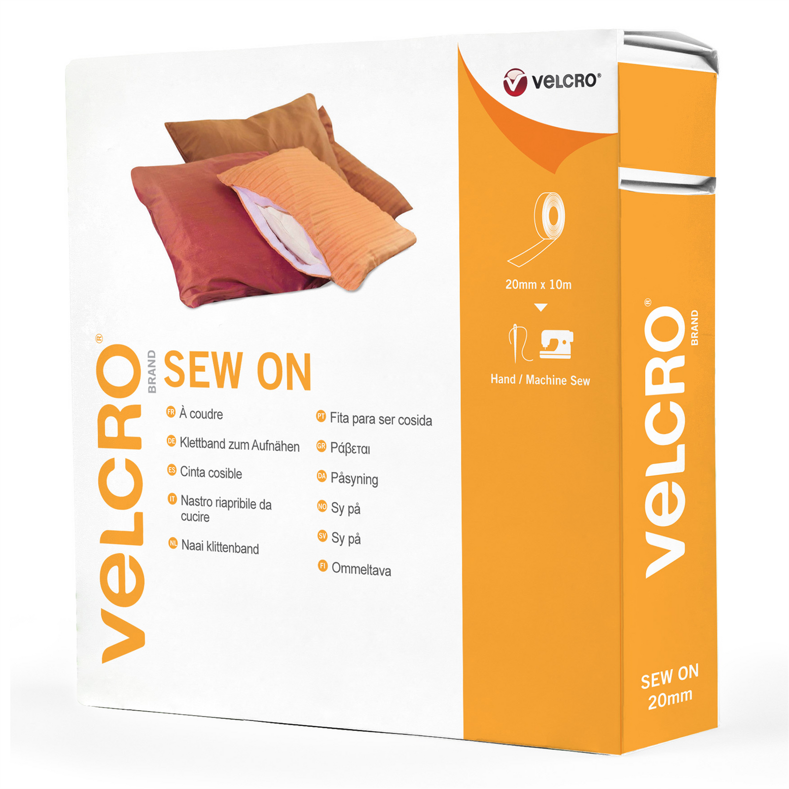 V60270 - VELCRO HOOK AND LOOP SEW ON 20mm X10m WHITE