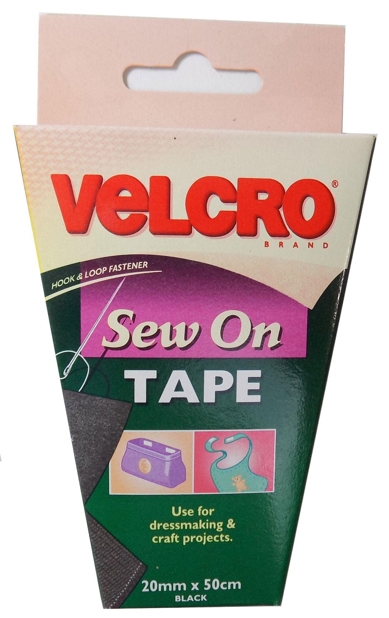 V60291  **VELCRO HOOK AND LOOP SEW ON 20mm X 50mm BLACK