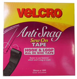 V60353  **VELCRO SEW ON ANTI SNAG 20mm X10m BLACK