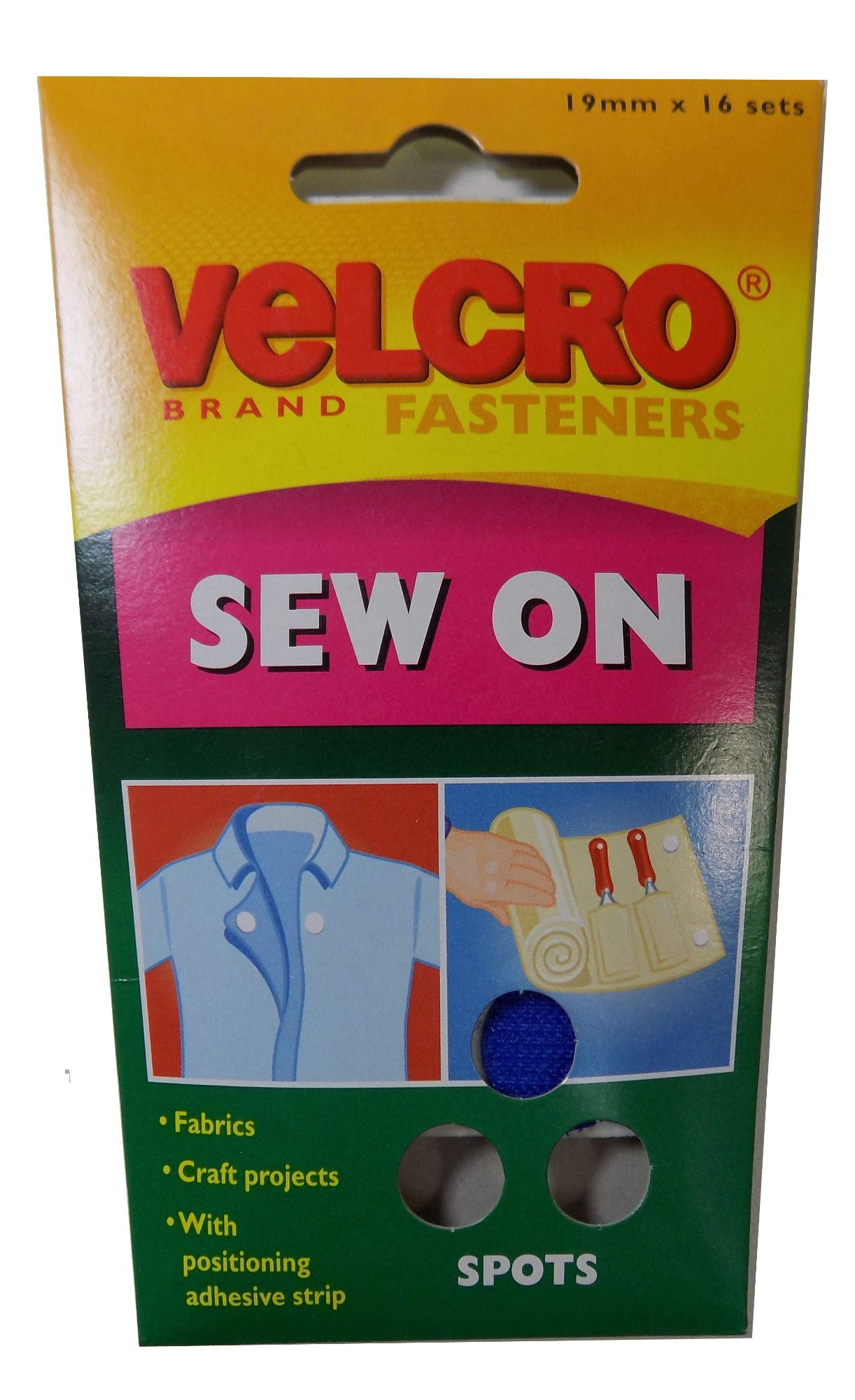 V60432  **VELCRO SEW ON SPOTS ROYAL 19mm X16 SETS