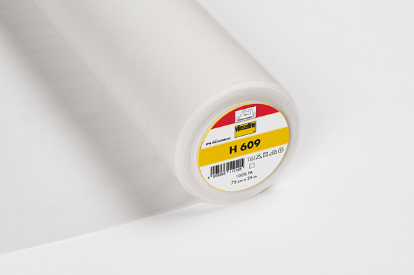 VH609-10  KNITTED L/W FUSIBLE IRON ON JERSEY WHITE 75CM X 25M